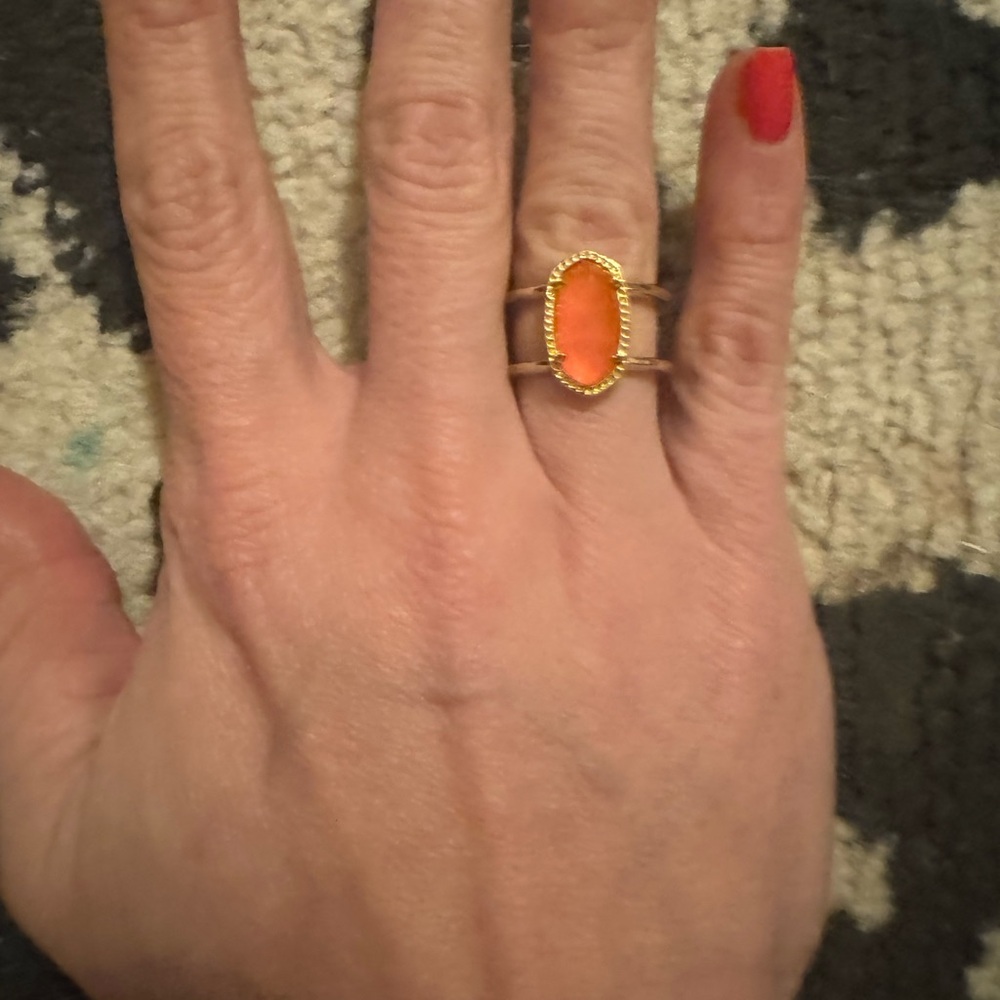 Authentic Kendra Scott orange/coral ring, size 6